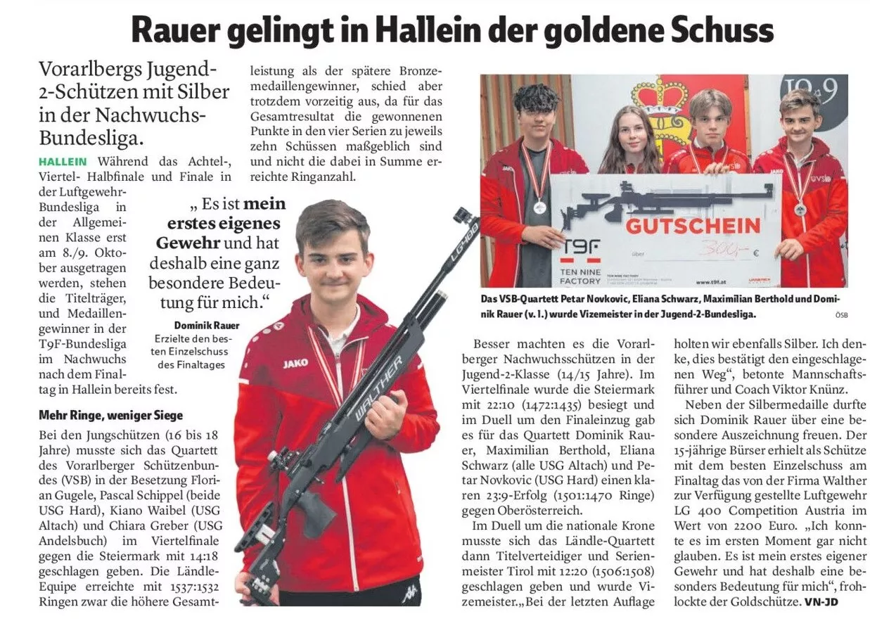 Rauer gelingt in Hallein der goldene Schuss Rauer gelingt in Hallein der goldene Schuss