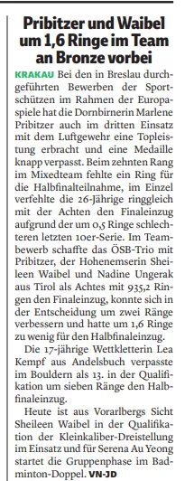 Luftgewehr Frauen Mannschaft bei den European Games. VN 26.06.2023 Luftgewehr Frauen Mannschaft bei den European Games. VN 26.06.2023